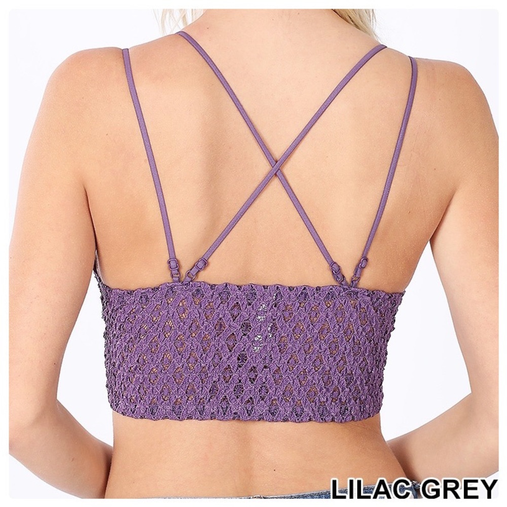 Longline Crochet Lace Padded Bralette - Picture 3 of 6